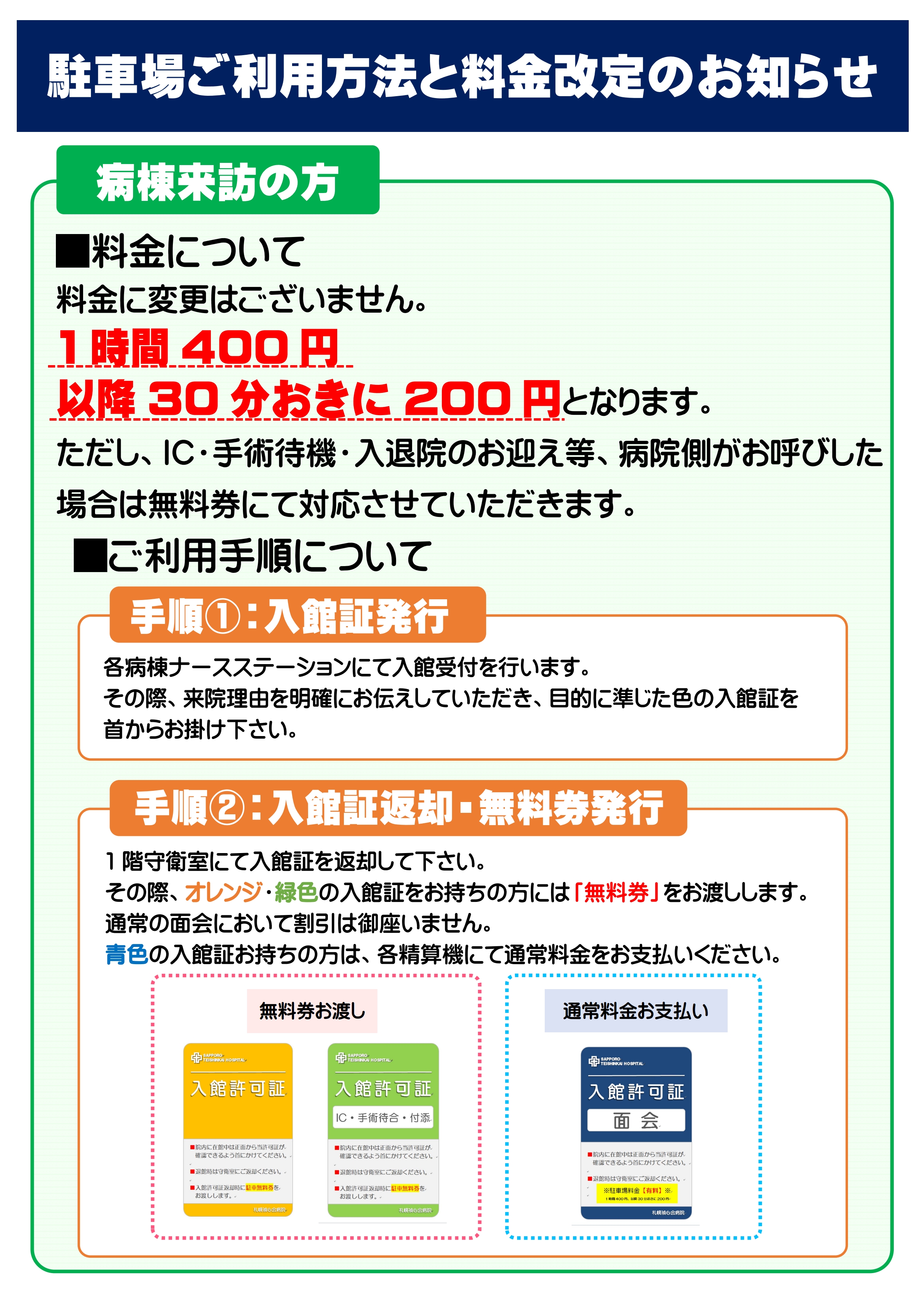 病院来訪の方駐車場につきまして